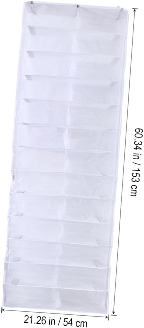 Wakauto Large Over the Door Shoe Organizer Space Saving Hanging Storage Rack with Hooks for Closet Bedroom Dorm and Apartment White Holder for Shoes Slippers Belts and Small Items