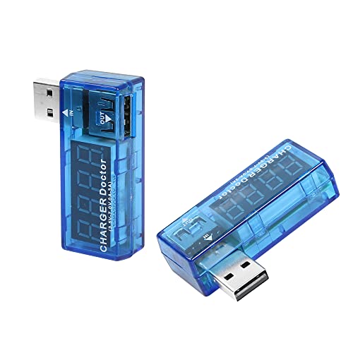 YACSEJAO Cargador USB 2.0 Médico Multímetro digital Probador de potencia digital USB Monitor de voltaje actual Voltímetro Amperímetro Detector USB portátil Lector (2 PCS)