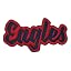 Navy Blue Twill/Red Outline