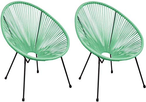 Proloisirs Fauteuil Fil de Jardin en métal et résine tressée Rio (Lot de 2)