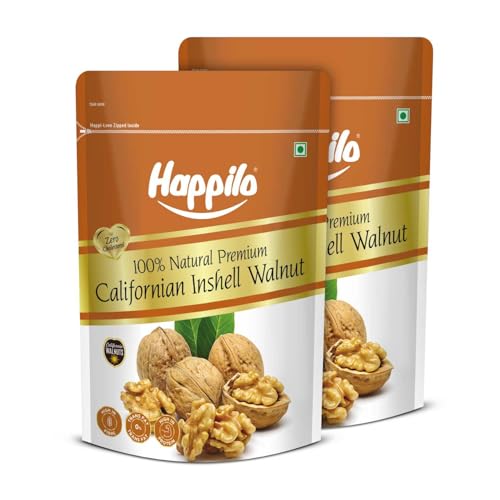 Image of Happilo Premium Inshell Dried Walnut 200g (Pack of 2) | Akhrot Giri | Dry Fruits, Healthy Snacks | Large Size | Walnut with Shell | Rich in Protein, Antioxidants & Source of Omega-3