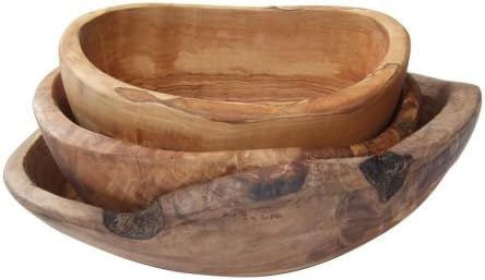 Naturally Med - Set of 3 Olive Wood Rustic Bowls