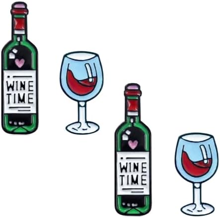 2 pcs Creative Cartoon Red Wine Bottle DIY Metal Pin Badge Decorative Accessories For Clothes Backpack Hat Holiday Party Gift Boys And Women Accessories image 2