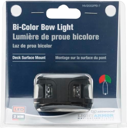 attwood Deck Mount LED Nav Light, 2 NM, Round, Bi-Color, Black image 4