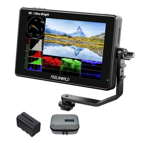 FEELWORLD LUT7 7 Inch Ultra Bright 2200nit Touchscreen Camera DSLR Field Monitor with 3D Lut Waveform Automatic Light Sensor 1920x1200 4K HDMI Input