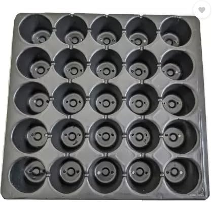 Image of Bio Blooms Agro India Pvt Ltd | Seedling Tray, Plastic Germination Tray for Seed Starting (25 Cavity, 5, Count)