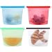 Silicone Food Storage Bags, 4-Pack Reusable Snack Bags | Sandwich, Sous Vide, Liquid, Lunch, Fruit, Freezer Airtight Seal for Simply Cooking and Storage by FourPlusOne