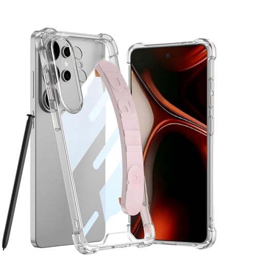 Samsung Galaxy S26 Ultra �Ή� �V���R�����X�g�o���h�t���N���A�P�[�X ���ϖh�~ PC 4 ���G�A�o�b�O �Ռ��z�� �X�������� (�s���N)