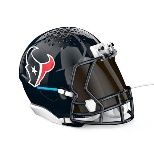 Image of NFL Echo Dot Bundle: Includes Echo Dot | Glacier White and Limited-Edition NFL Helmet Stand | Houston Texans