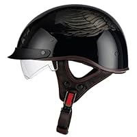 Uueybsg Retro Motorrad-Halbhelm (Jethelm) – ECE/DOT Zertifiziert, Mit Verstellbarem Riemen, Für Cruiser & Roller