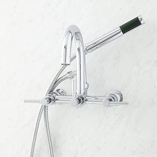 Signature Hardware 379106 Sebastian Wall Mounted Tub Filler Faucet With 2" Wall Couplers And Lever Handles - Includes 1.8 Gpm Hand Shower, Valve Included #TOP8