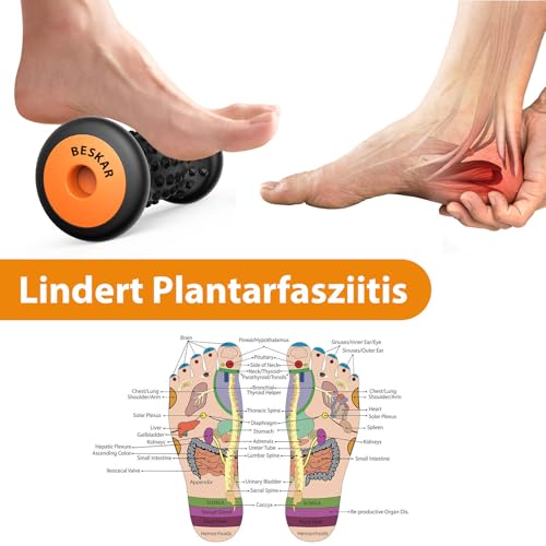 BESKAR Fußmassagegerät Fließende Faszienentzündung Sohle, Tiefenmuskelmassager Für Schmerzen im Fersensporn, Stress-Liegung, Neuropathie 3