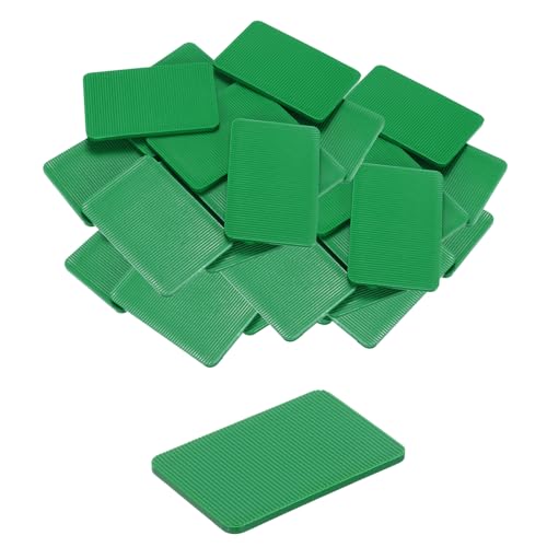 QUARKZMAN 200pcs Cuñas Plásticas, 60x40x3mm (L*An*Grosor) Espaciadores de Plástico Cuñas para Azulejos Placas de Compensación Niveladores Flexibles para Ventanas Muebles Puerta, Verde