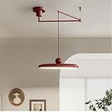 Gran Lámpara Colgante De Brazo Oscilante Moderna Con Atenuación LED Luminaria De Techo Suspendido Nórdica Actual Candelabro De Brazo Para Comedor E Isla De Cocina(Red,50cm/20in)