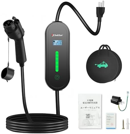 Amazon.co.jp: Morecevse EV充電器100V 電気自動車充電器 LCD SAEJ1772 