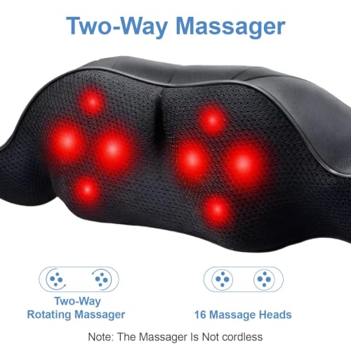 Image of Enem Back Massager for Pain Relief, Back Massager with Compression, With 1 Year Warranty from enem, Wireless Portable Shiatsu Massage Machine, Electric Deep Tissue 4D Kneading Massage for Pain Relief and Muscle Relax
