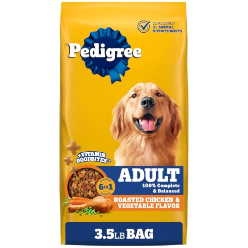 Pedigree High Protein Adult Dry Dog Food Roasted Chicken & Vegetable Flavor, 3.5 lb. Bag