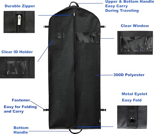 image for Simple Houseware 60-Inch Travel Garment Bag, Heavy Duty 300D Polyester