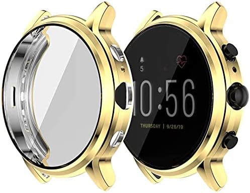 M.G.R.J® Soft & Flexible Case Cover for Fossil Gen 5 Carlyle Smart Watch (FTW 4024/4025 / 4026) (Flexible|Silicone|Gold)
