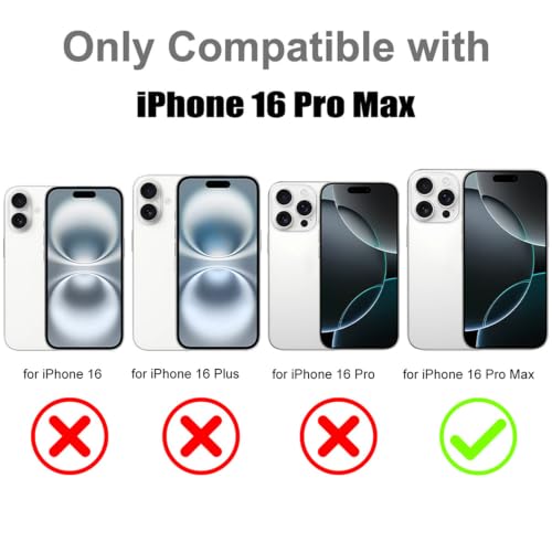 Image of Magnetic for iPhone 16 Pro Max Case with 360 Stand [Compatible with Magsafe] [Fluorescent Design] [1 Screen Protector] Slim Translucent Matte Case for iPhone 16 Pro Max 6.9 inch, Purple