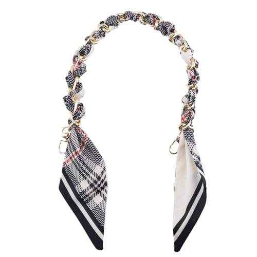 Image of Silk Scarf Purse Chain Strap Handbag Handle Replacement Elegant Bag Decoration for Ladies Bag