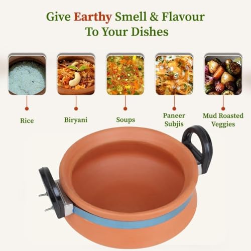 Mitti Handi artisanal en argile marron d'exception avec couvercle
