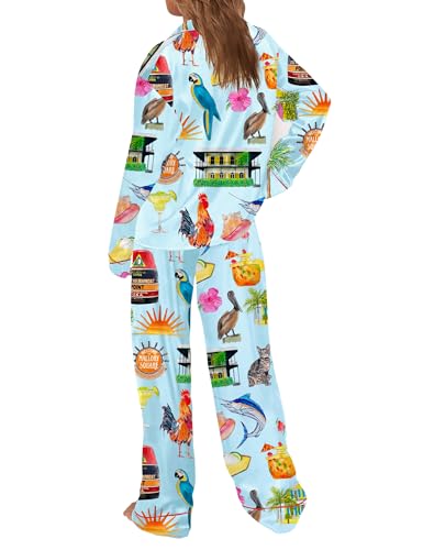 Image of SHESHOW Satin Pajamas for Women Set Long Sleeve Button Down Sleepwear 2 Piece Nightwear Women Pjs Sets Size XS-XXL