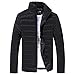 Produktbild Mantel Parka Herren Wollmantel Cabanjacke Kurzmantel Winter Jacke Übergangsjacke Winterjacke Steppjacke Kapuze aus winddichter Winterjacke Strickjacke LMMVP (L, Schwarz)