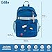 GoBe Kids Travel Backpack with Lunchbag Combo – Washable, Lightweight Luggage Backpack with Customizable Patches, Preschool, Kindergarten - Durable For Travel, School, Airplane, Ages 3-8, Blue