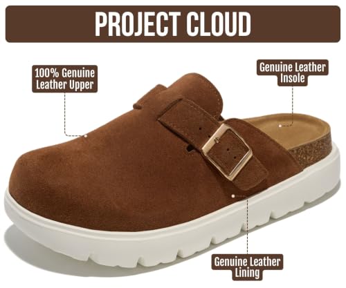 Image of 100% Genuine Leather Platform Clogs for Women - Fall Shoes for Women 2026