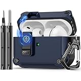Picture of Pohgelan Compatible with AirPods Pro 3 Case,Magnetic Automatic Lock with Cleaning Kit,Compatible with Magsafe Cover-Blue