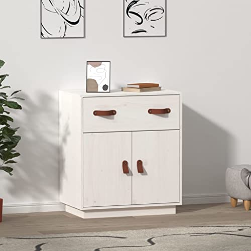 Aparador blanco y bufés de madera maciza de pino para almacenamiento 2