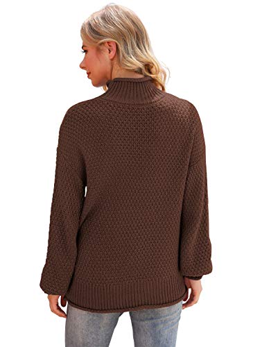 Jouica Women's Turtleneck Oversized Sweaters Batwing Long Sleeve Pullover Loose Chunky Knit Jumper4