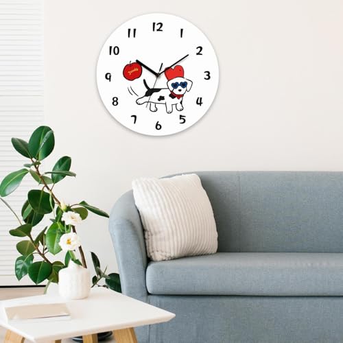 Horloge murale décorative en forme de chien rockible de 25cm silencieuse - 6