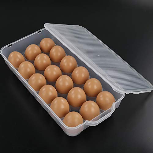 Eagrye 4-Pack Clear Plastic Refrigerator Egg Holder Organizer For 18 Eggs #TOP4