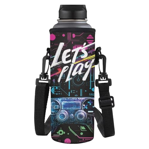 Yexignaon Gamer - Funda protectora para botellas de agua para niños, para viajes diarios, Let's Play