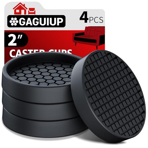Non Slip Furniture Pads for Hardwood Floors - 4PCS 2" Caster Cups, Round