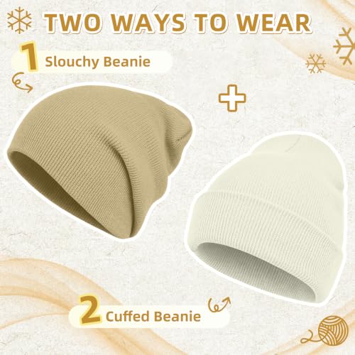 Image of ZOORON Beanie for Men Women Slouchy Winter Beanie Hats Cuffed Skull Caps