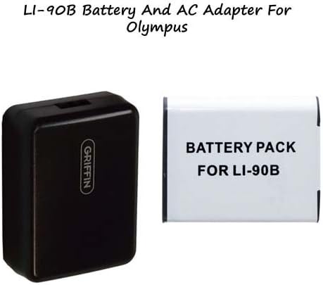 Excelshots LI-90B Battery & AC Adapter Kit For Olympus Tough TG-1 iHS, TG-2 iHS,XZ-2 iHS,SH-50 his