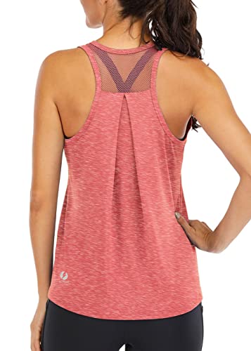 Image of ICTIVE Workout Tops for Women Loose Fit Racerback Mesh Backless Muscle Tank Running Shirts