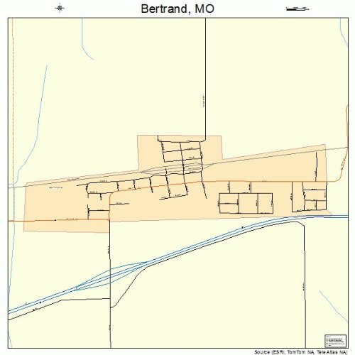 Large Street & Road Map of Bertrand, Missouri MO Printed poster size