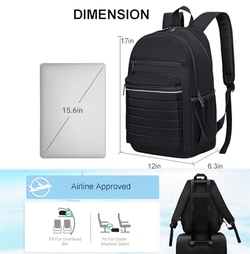 Image of KEOFID Travel Backpack for Women, Womens Work Backpacks, Anti-theft Backpack Purse, Back pack for College Girls, Carry-On Travel Backpacks,Bookbag(Carbon Black)