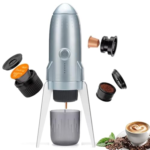 Portable Espresso Machine - Mini Self-Heating Electric Coffee Maker for Travel and Home - Hot and Cold All-in-One Coffee Maker