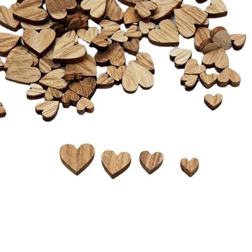 100 StüCk Holzherzen Deko,Streudeko Holz,Deko Holz Herz...