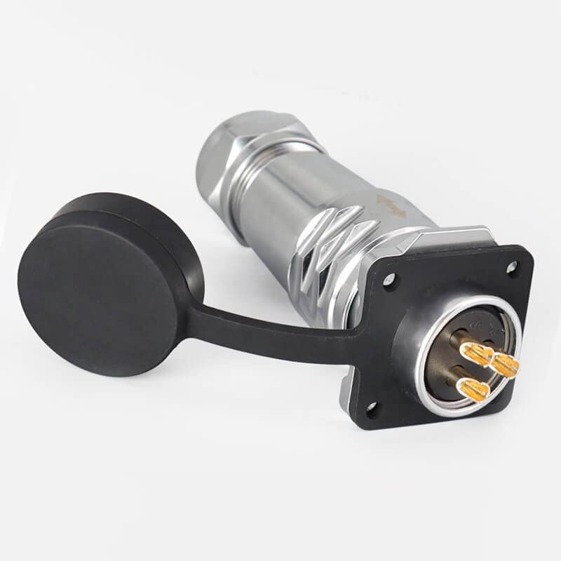 SF20 3 Pin Waterproof Plug+Socket 4-Hole Flange Metal Aviation Circular Quick Push-Pull Industrial