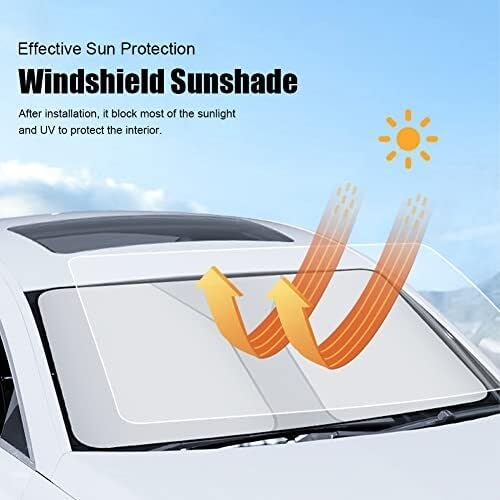 Sonnenschutz Auto Sonnenschutz Für Die Windschutzscheibe des Autos, Faltbar, UV-blockierend, Isolierendes Dekorationszubehör, Schwarz Sonnenblende(‎Silver)
