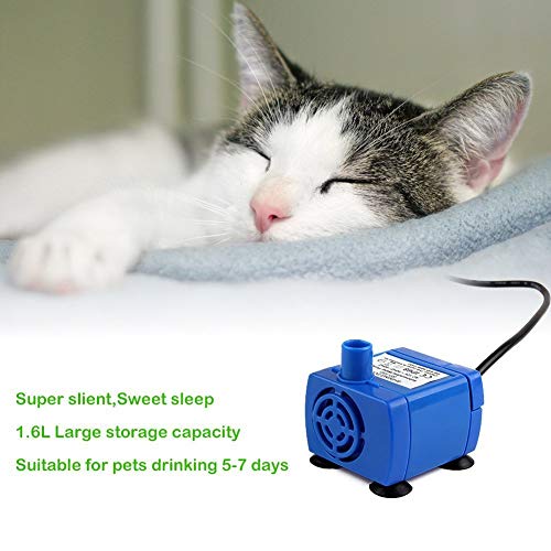 Bomba de agua para fuente automática de mascotas 1.6L miniatura 3