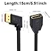 Danfetsoy Short Displayport 2.1 Extension Cable 6inch/15cm, 16K/8K@60hz 54Gbps 90 Degree Displayport Extension Cable, Left Angle Display Port 2.1 Male to Female DP Extender Cord for PC, Laptop