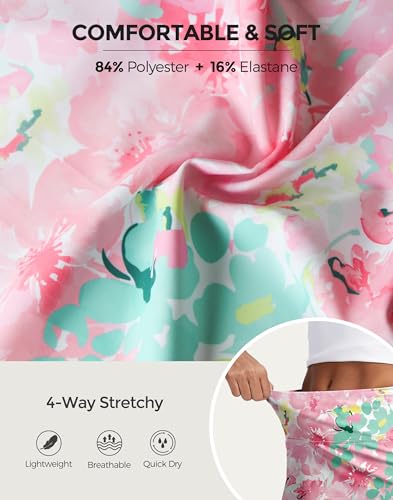 Image of M MOTEEPI 14 inch Scalloped Hem Skorts for Women with Pockets High Waisted Tennis Golf Athletic Skirt with Shorts 2026