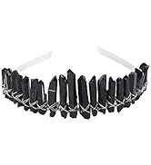 Raw Crystal Quartz Headband Crown - Rhinestone Tiara Mermaid Crown Headband for Women Bride Weddi...